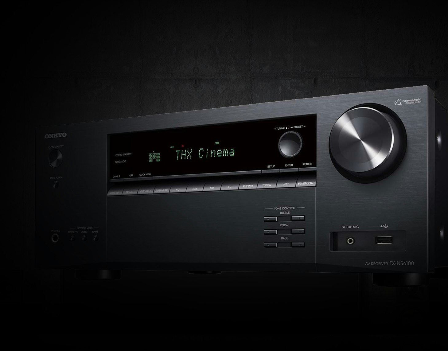 Onkyo 6100 avr in black room